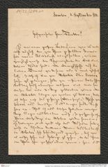 Nachlass Franz Steindachner, Brief von Hermann Krauss an Franz Steindachner (08.09.1880), Inv.Nr. 279.01, Seite 1